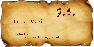 Fricz Valér névjegykártya
